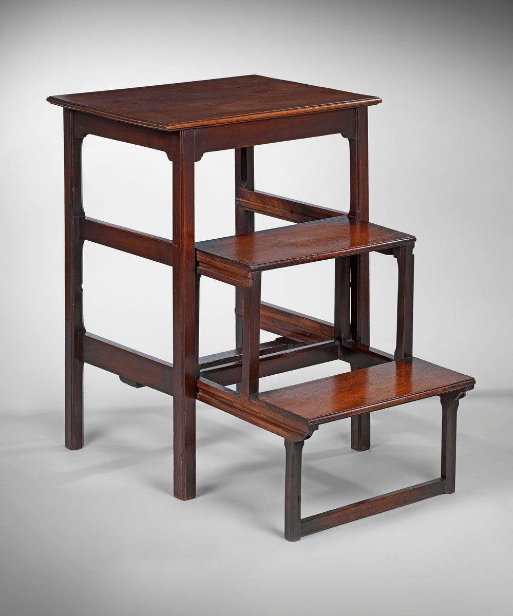 Georgian mahogany metamorphic library steps – Reindeer Antiques